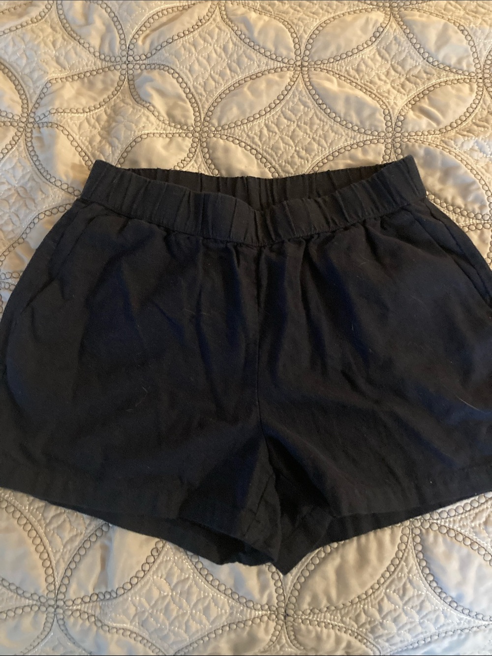 Vero Moda Navy High-Waist Elastic Waistband Shorts